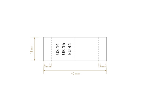 Size label for clothes Model TL-M168