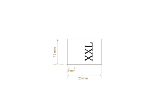 Size label for clothes Model TC-M170