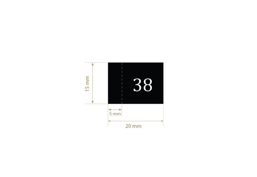 Size label for clothes Model TC-M173