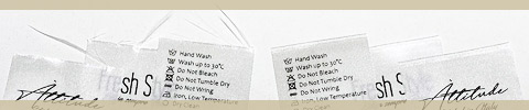 Laundry care label with size Model TC-M192